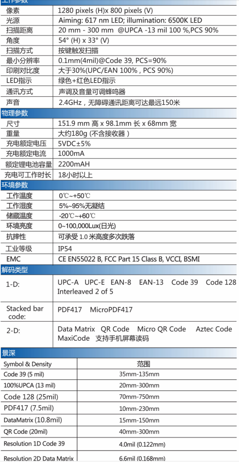 MX-2038WL無(wú)線二維掃描槍
